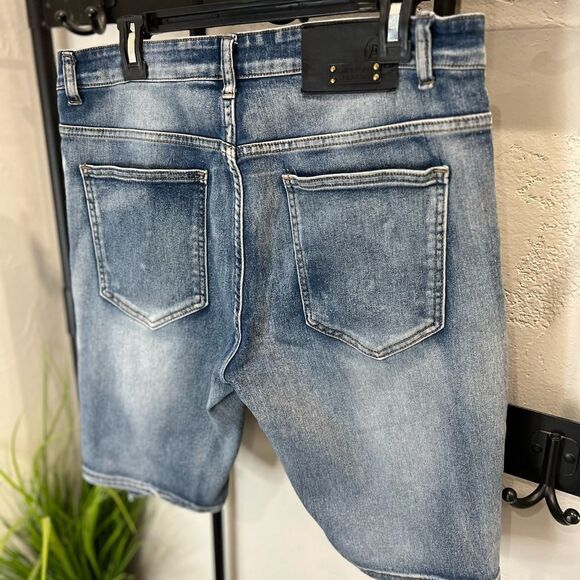 American Breed distressed denim jean shorts size 34 - Picture 8 of 14